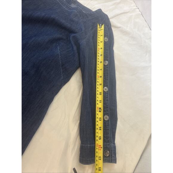 Talbots Denim Dress Womans Zero Petite Cottage Minimalist Western Effortless - Picture 6 of 10